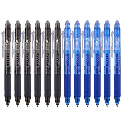 Retractable Erasable Gel Pens Clicker Fine Point 0.7 mm (12 Count)