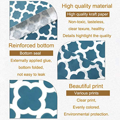 100 Pcs Navy Blue Candy Buffet Bags Small Cookie Bags Polka Dot Paper Treat Bag for Wedding Birthday Party (100 Count)