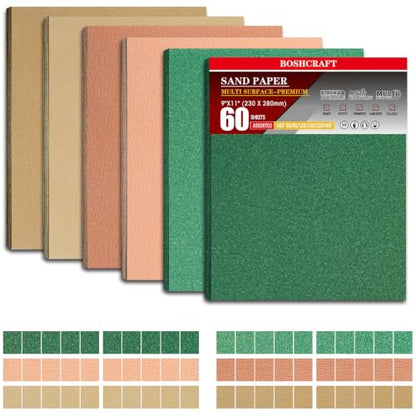 60 PCS Sandpaper Assortment (60 Count)