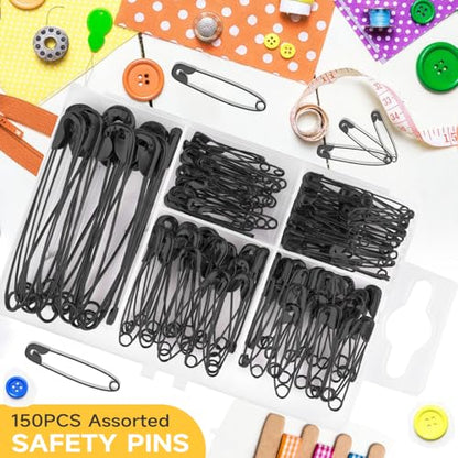 160PCS Black Safety Pins for Clothes (160 Count)