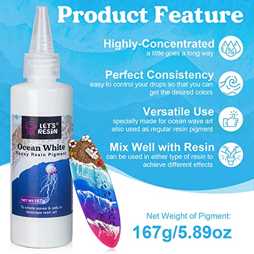 Ocean White Epoxy Resin Pigment 167g (5.89 Ounce)