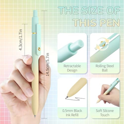 Gel Pens 12 Pcs Fine Point Smooth Writing Pens Cute Pens for Women