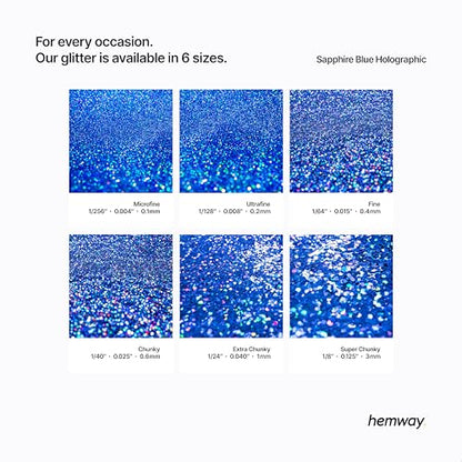 Craft Glitter Sapphire Blue Holographic 100g Microfine Glitter (100 Gram)