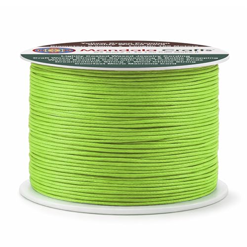 0.5mm Yellow Green Waxed Cord
