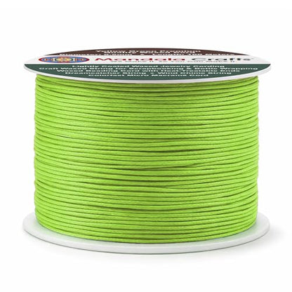 0.5mm Yellow Green Waxed Cord