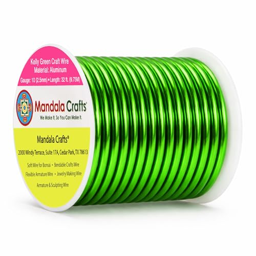 10 Gauge Kelly Green Anodized Aluminum Craft Wire