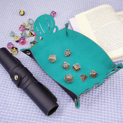 2 Pieces Octopus Dice Rolling Tray PU Leather Dice Mat Folding Scroll (2 Count)