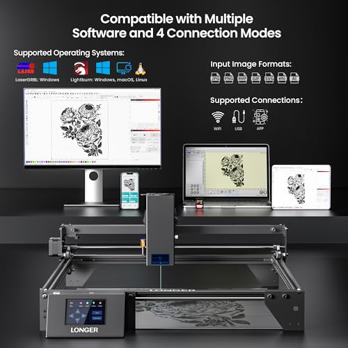 RAY5 Laser Engraver 20000mW Laser Cutter 130W CNC Laser Cutter with 3.5"Touch Screen Laser Engraving Machine DIY Engraver Tool for Metal Glass Wood Leather Laser Class ii