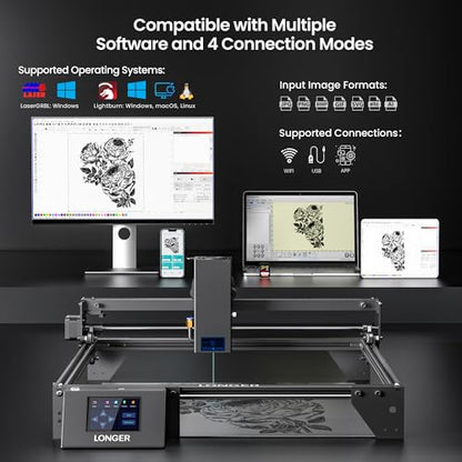 RAY5 Laser Engraver 20000mW Laser Cutter 130W CNC Laser Cutter with 3.5"Touch Screen Laser Engraving Machine DIY Engraver Tool for Metal Glass Wood Leather Laser Class ii