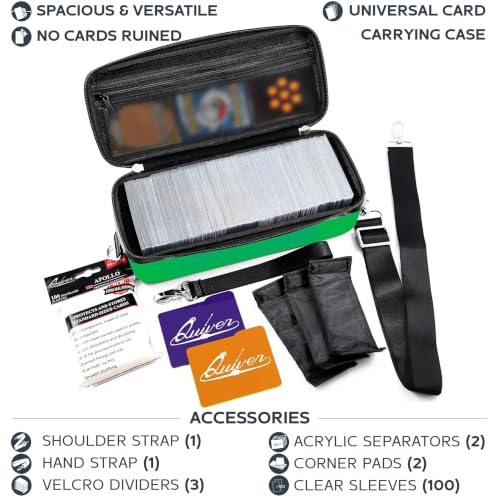 Green Bolt Card Carrying Case fits Pokemon Cards and other TCG Games
