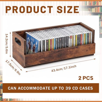 2 Set Wooden Cd Storage Box (2 Count)