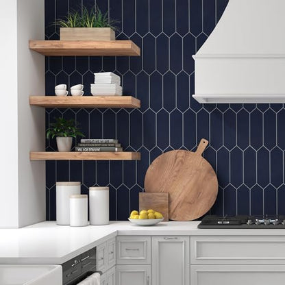 10 Sheet Long Hexagon Peel and Stick Backsplash (10 Count)