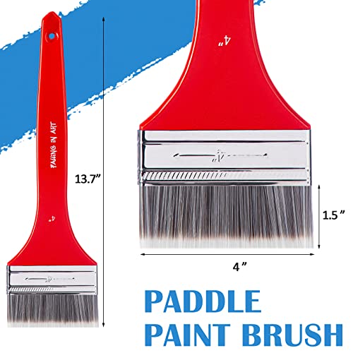 Flat Paddle Paint Brush Set with Long Handle (10 Count)