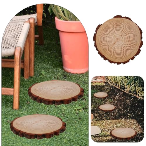 Wooden Garden Stepping Stones Outdoor for Walkway Decorative Wood Pathway Stones for DIY Garden Projects and Pathmaker