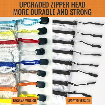 24pcs Mesh Zipper Pouch Bags 9.3 x 4.7 Inches