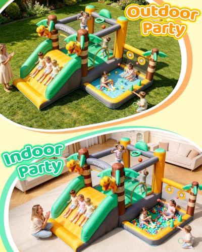 Dinosaur Inflatable Bounce House with Slide