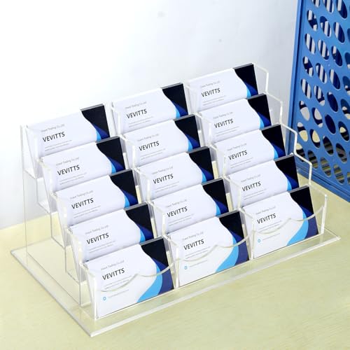 Acrylic Business Card Holder for Desk Multiple Business Card Holders Business Card Organizer Business Card Display Rack Clear Plastic Business Card Stand for Home Office