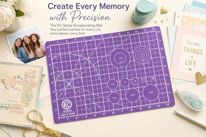 A4 (13"x9") Professional Grade Self-Healing Double-Sided PVC Cutting Mat (Purple) - Odor-Free, Eco-Friendly, Non-Slip, Premium Desk Mat for DIY, Crafting, Model Building and Art Projects