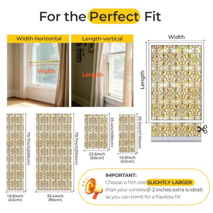 3D Stained Glass Window Privacy Film Decorative Non (664.17 sq in)