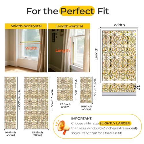 3D Stained Glass Window Privacy Film Decorative Non