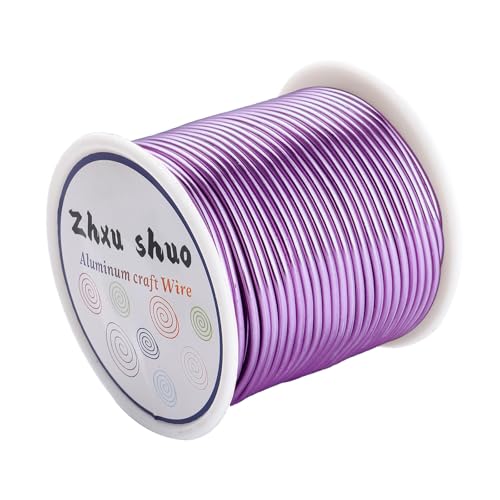 12 Gauge(2mm) Aluminum Wire 35 Yards Anodized Metal Wire for Bonsai Armature Crafting Sculpting Jewelry Craft Making Beading Floral (Light Purple, 12 Gauge) (105 Foot)