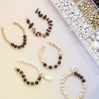 Jewelry Making Supplies Kit Natural Stone Beads for Irregular Natural Stone with for DIY Craft Bracelet Necklace Earrings for Adults