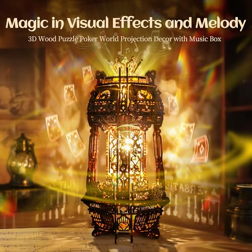 LED 3D Wood Puzzle Poker World Projector Lamp