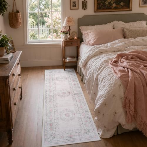 2x6 Floral Bow Runner Rug for Hallway