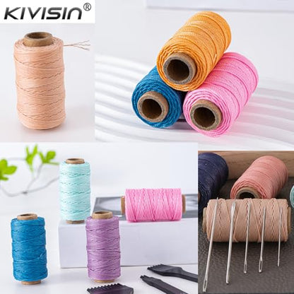 12 Colored Round Waxed Thread 0.8mm