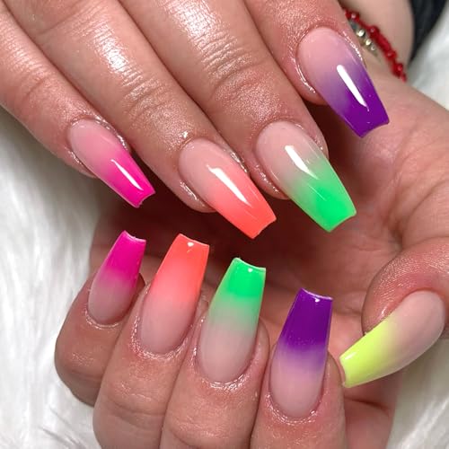 9 Colors Neon Phosphor Nail Pigment Powder Palette for Ombre Nails (2.5 Ounce)
