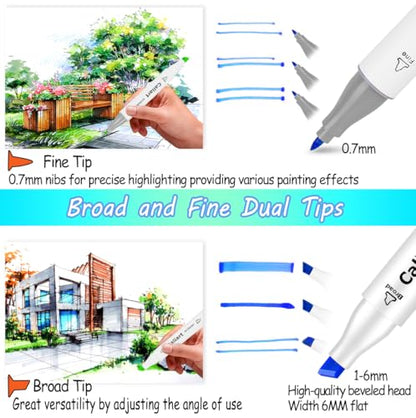 180 Colors Alcohol Markers Fine & Chisel Dual Tip Art Markers Set