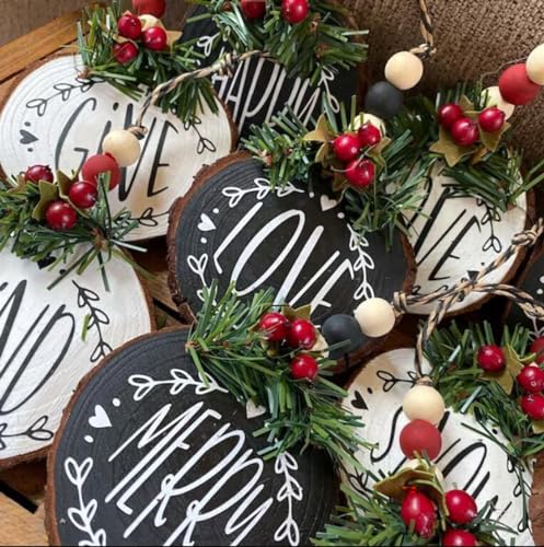Christmas Stencils for Painting on Wood Slice (58 Count)