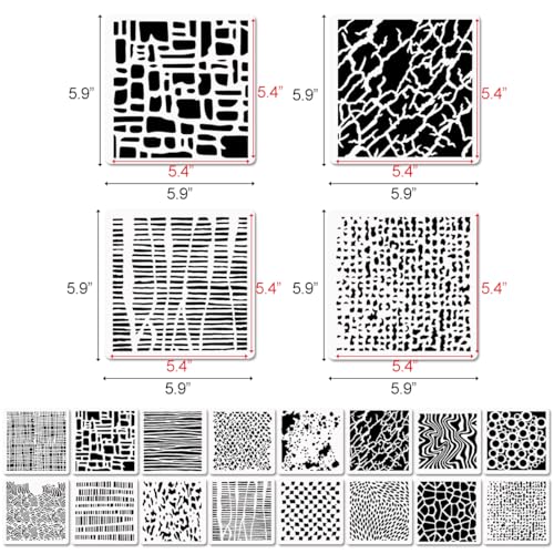 16 Pcs Layering Stencils for Painting (16 Count)