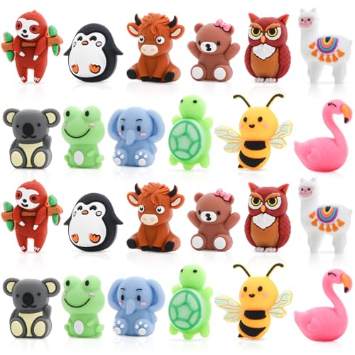 24Pcs 3D Animal Silicone Focal Beads for Pens (24 Count)