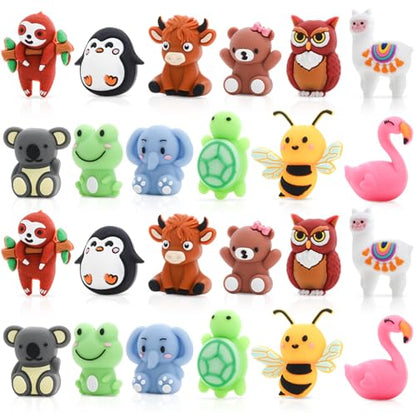 24Pcs 3D Animal Silicone Focal Beads for Pens (24 Count)