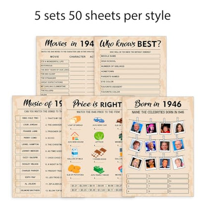 80th Birthday Party Games (5 Count)