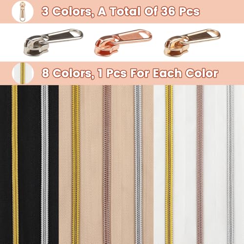 17.8 Yards Endless Zippers by The Meter Black White Zipper 6 mm Spiral + 32 Nonlock Zippers