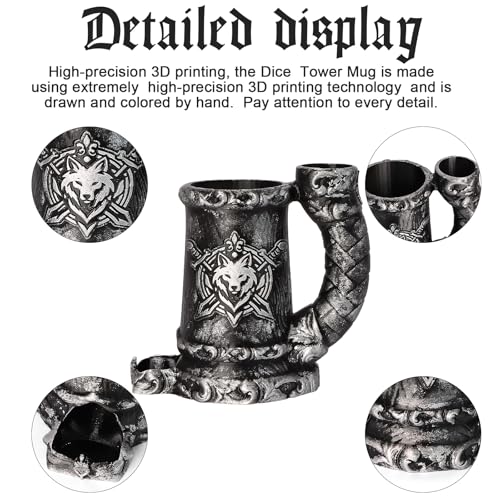 Dice Tower Mug Dice Rolling Tower with 7 PCS Dice Set