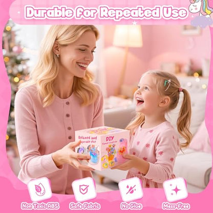 DIY Fabric Flower Bouquet Toys for 3 4 5 6 7 8 Year Girls Easter Basket Stuffers Educational Toy Reusable Bouquets Maker Birthday Gift for Girls Handmade Activity Set