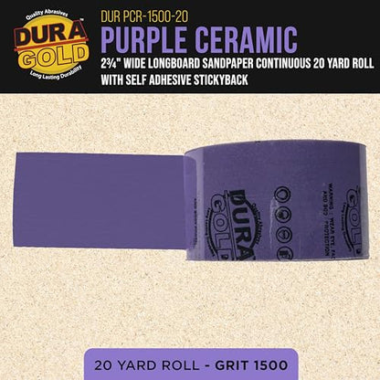 Premium 1500 Grit PSA Purple Film Ceramic Longboard Sandpaper (60 Foot)