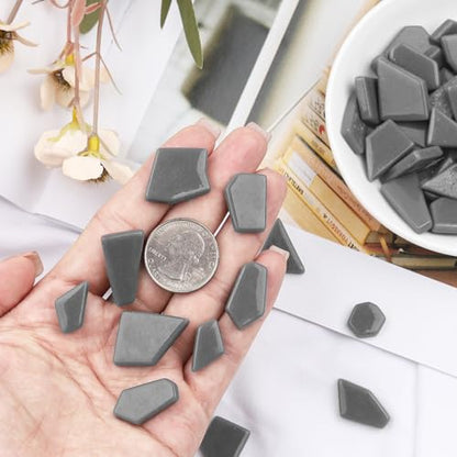 Gray Glass Mosaic Tiles for Bulk (7.05 Ounce)