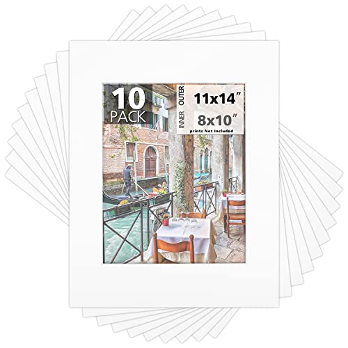 Mat Board Center 10 Pack 11x14 Photo Mats for 8x10 Picture
