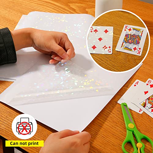 36 Sheets Holographic Laminate Sheets Clear Self Adhesive Sticker Paper (36 Count)