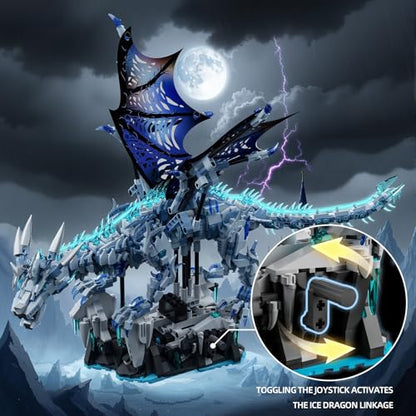 Mechanical Dark Ice Dragon Building Block Set with Motor