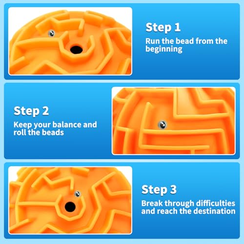 4Pcs 3D Puzzle Maze Ball Brain Teaser for Kids Boys Girls Age 6 7 8 (4 Count)