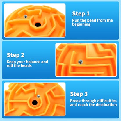 4Pcs 3D Puzzle Maze Ball Brain Teaser for Kids Boys Girls Age 6 7 8 (4 Count)