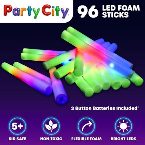 96pk LED Foam Glow Sticks 14”