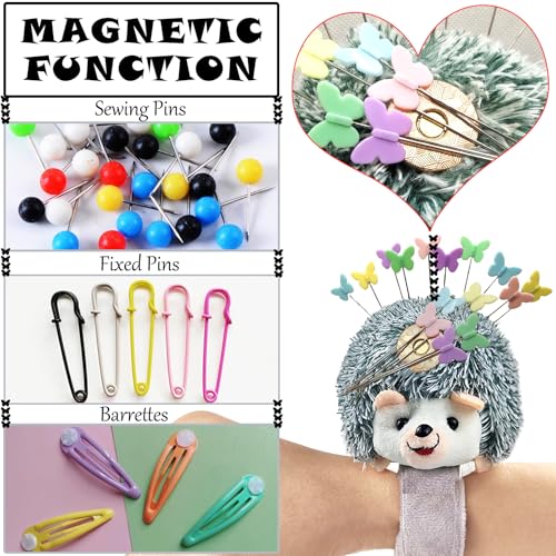 Cute Hedgehog Wrist Pin Cushion for Sewing with Magnetic