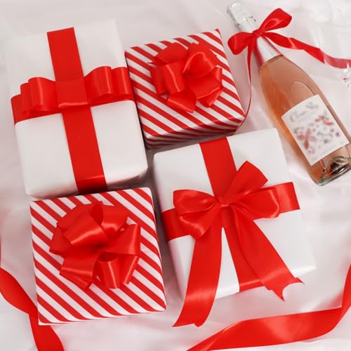 1 Inch x 100yds Red Satin Ribbon for Christmas Craft Gifts Wrapping (300 Foot)
