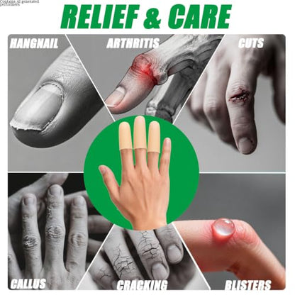 Gel Finger Protectors Finger Caps Silicone Fingertips Protection (10 Count)